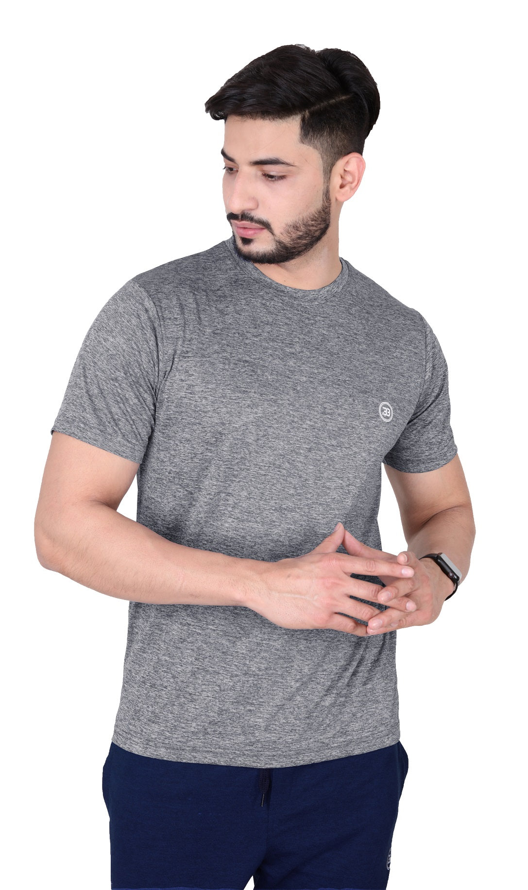Quick Dry Charcoal Round Neck Tshirt