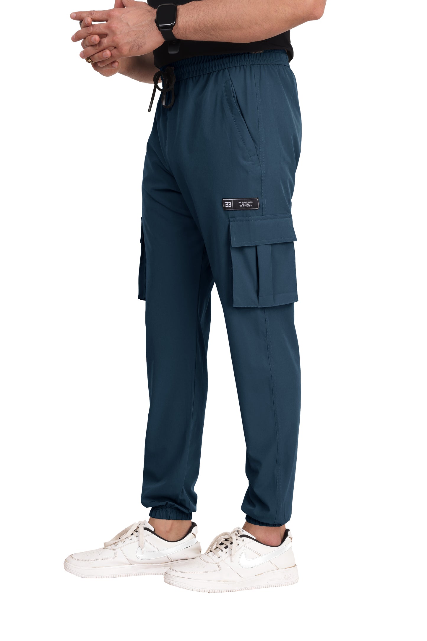 Mens Nylon Stretch Quickdry Cargo Joggers