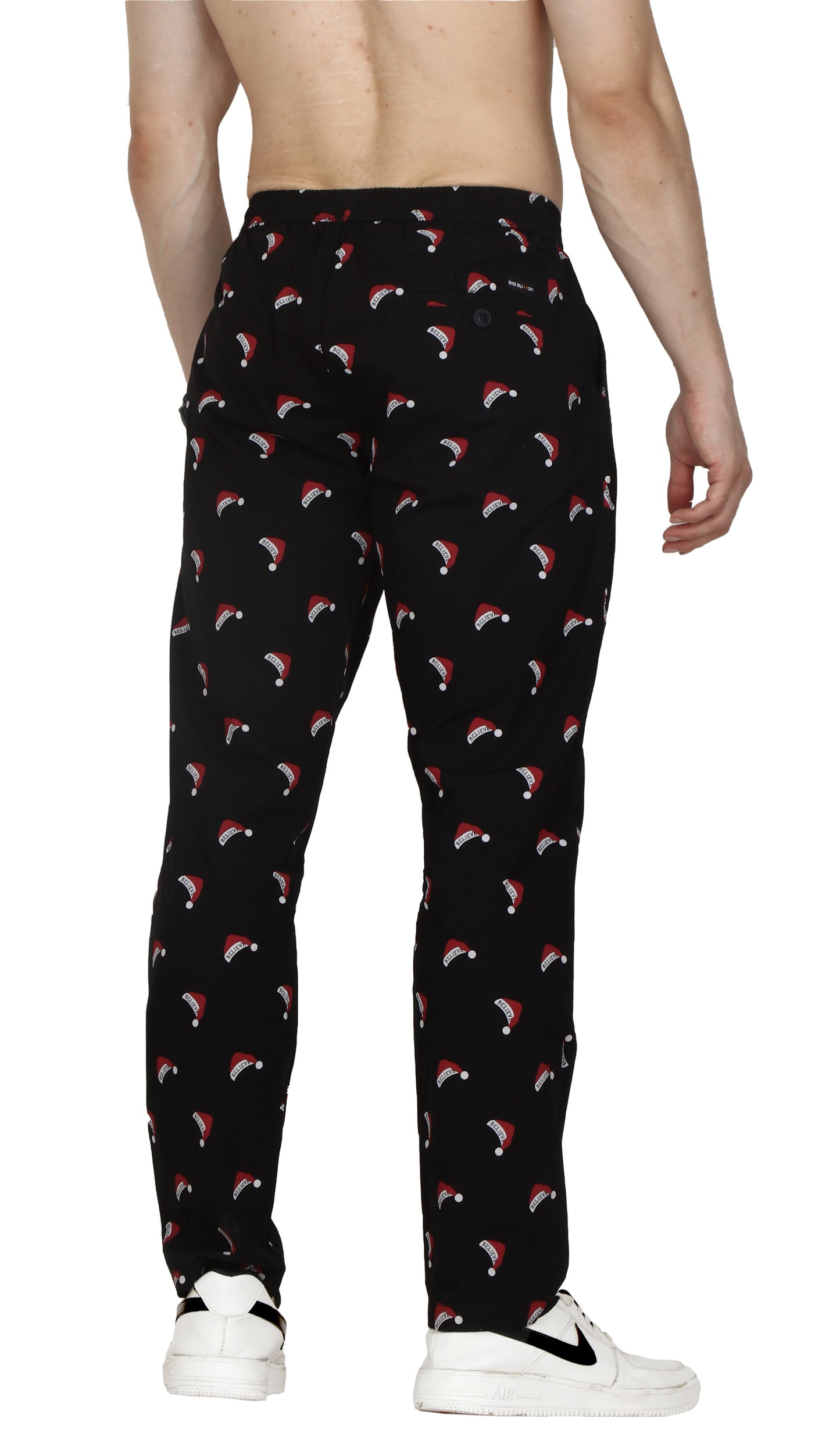 Premium Cotton Print Pyjamas With Elasticated Waist & Drawstring - Zipper Pocket