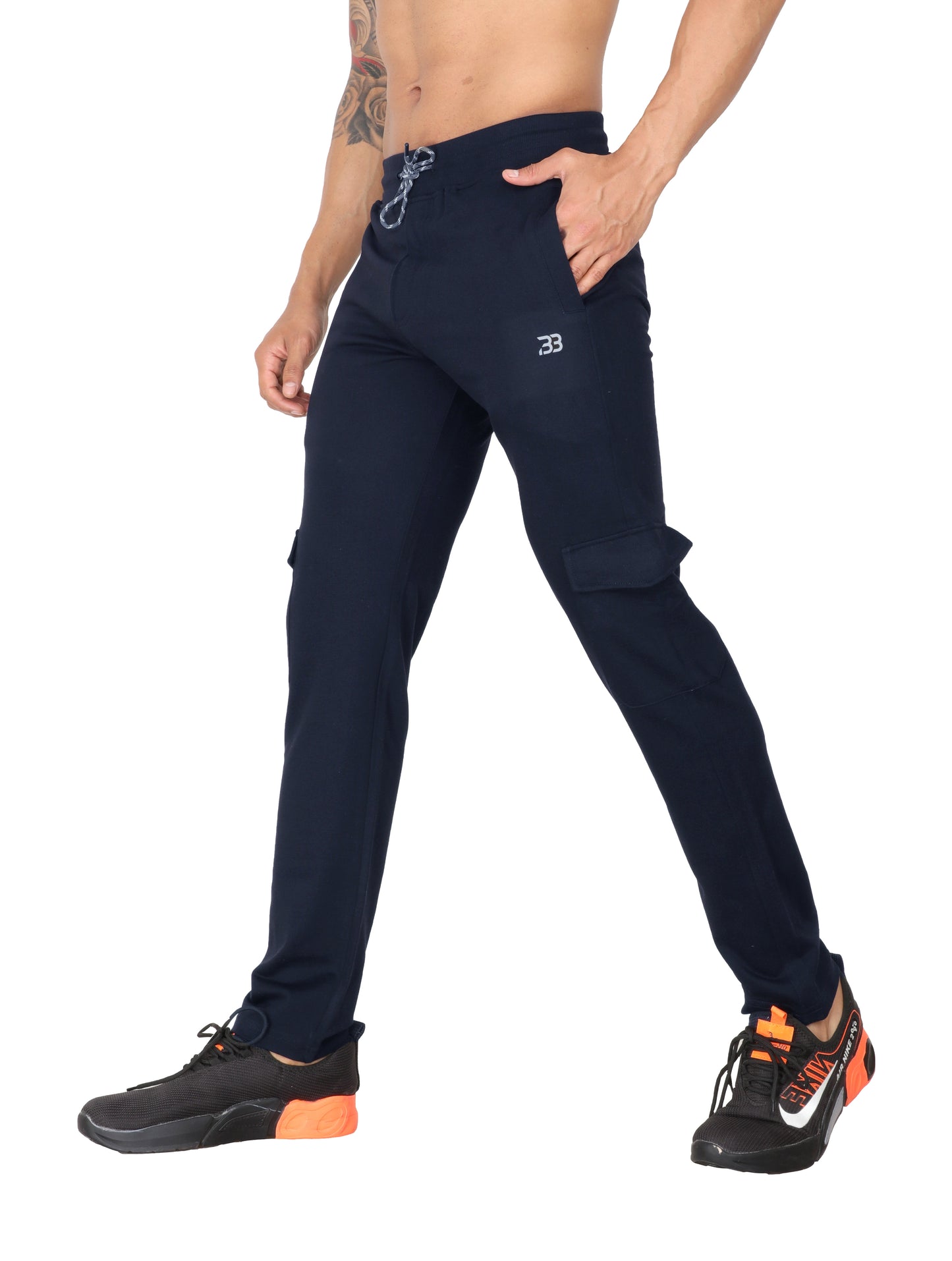 Mens Cotton Knit Cargo Trackpant