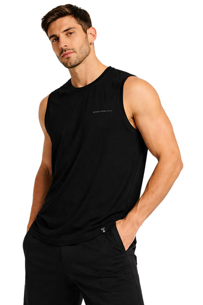 Men Cotton Solid Gym Vest Crew-Neck Sleeveless Sports Workout Fitness & Casual or Beach Wear