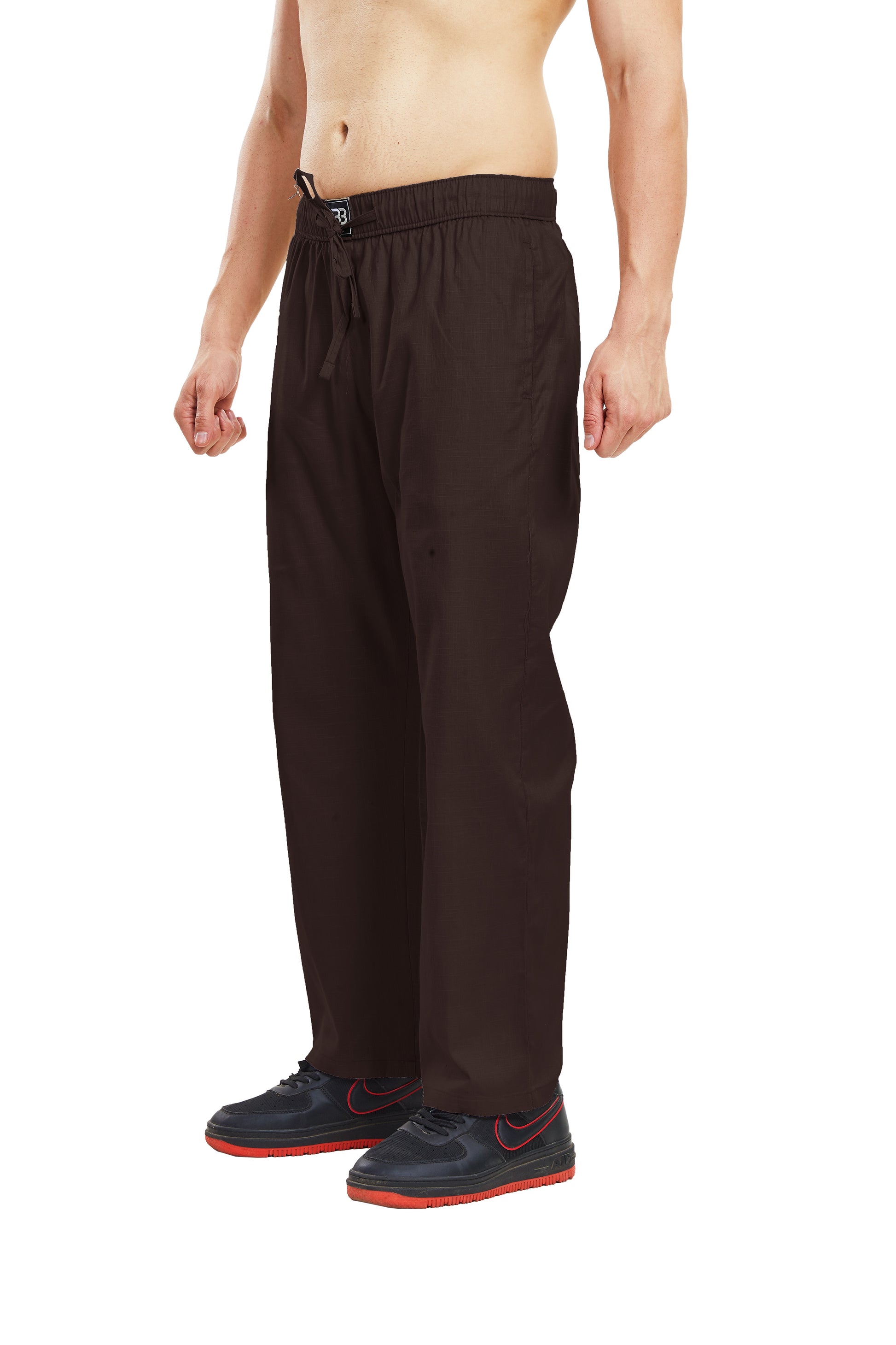 Mens Pyjama Pyjamas Open Bottom Men's Linen Cotton Loose Fit