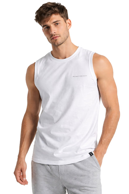 Men Cotton Solid Gym Vest Crew-Neck Sleeveless Sports Workout Fitness & Casual or Beach Wear